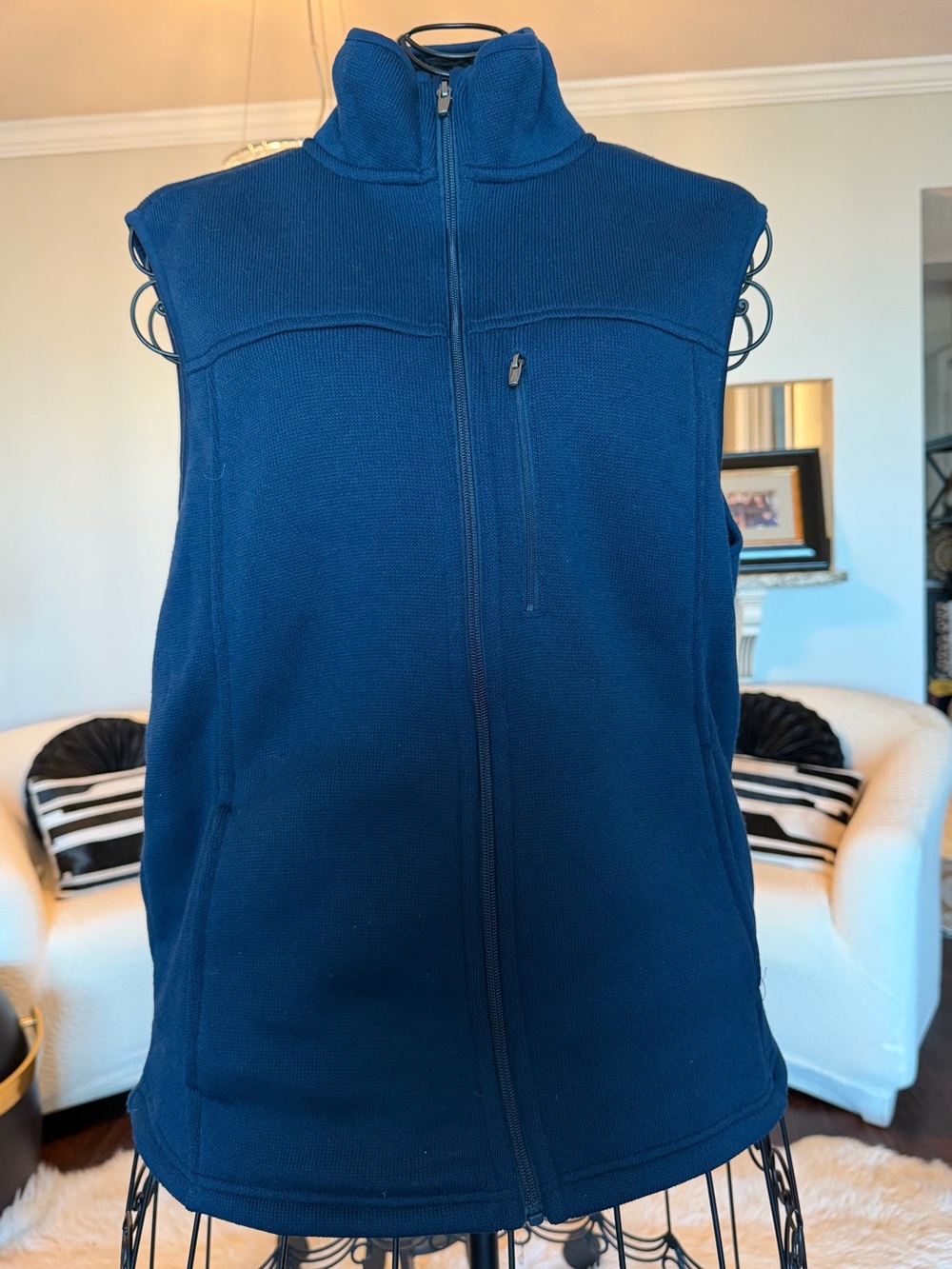 George Men's Deep Blue Full-Zip Fleece Vest